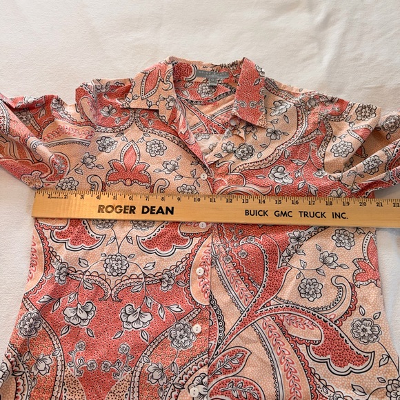 Vintage Foxcroft Wrinkle Free Paisley Button Up Shirt Women’s Size 10 Cotton - Picture 4 of 7
